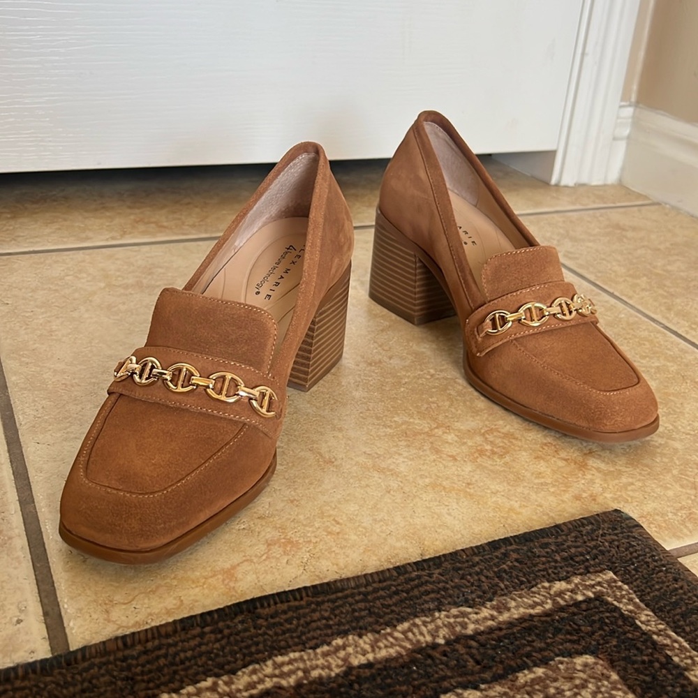 Alex Marie suede heeled loafers